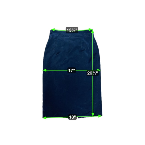 Vintage Mondi Black Velvet Midi Pencil Skirt Size 38 Small Elegant Office - Picture 11 of 11